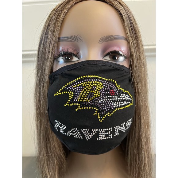 Baltimore Ravens Bling Rhiestone Face Mask Front Logo - Picture 6 of 11
